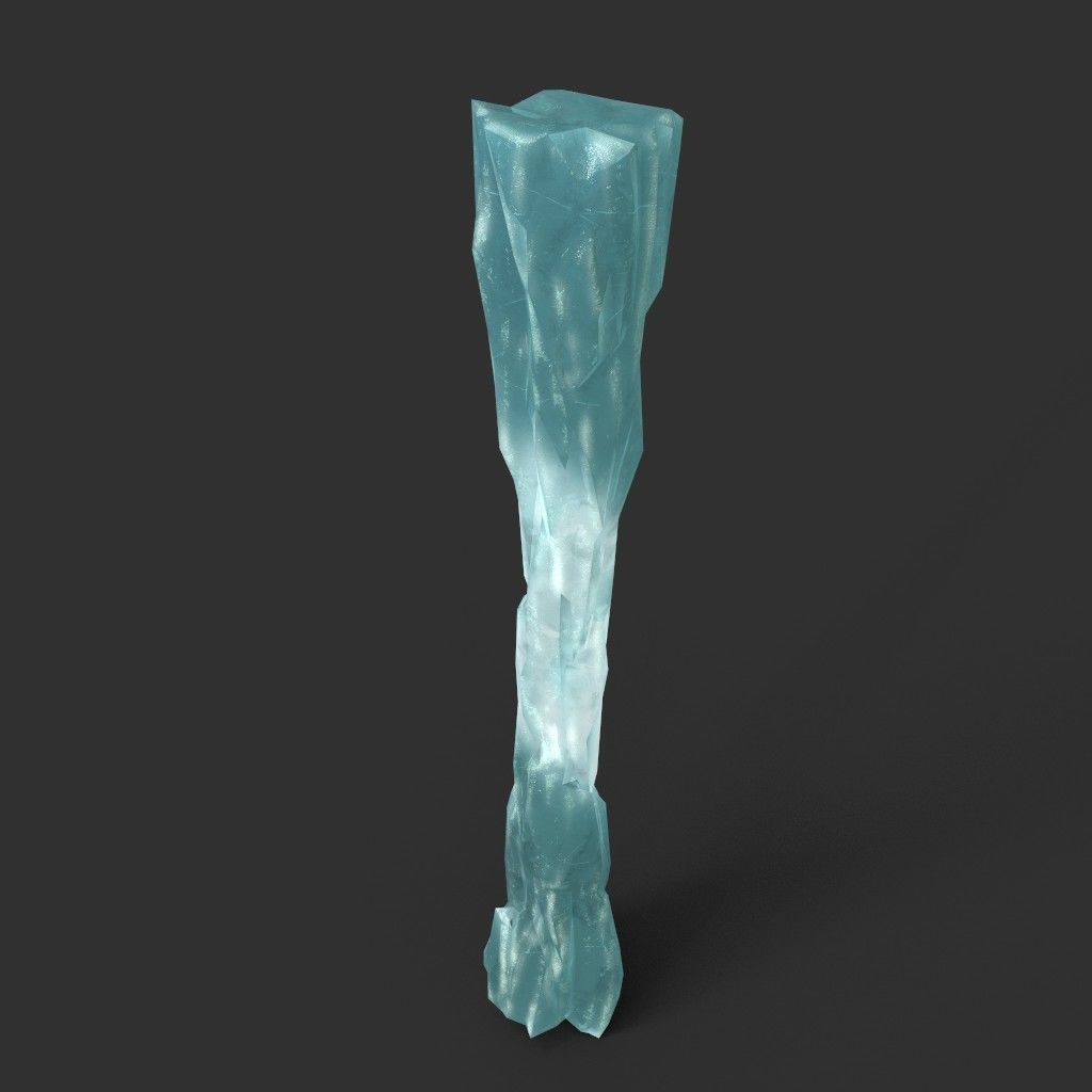 Low poly Sharp Ice Column Low-poly 3D model_48