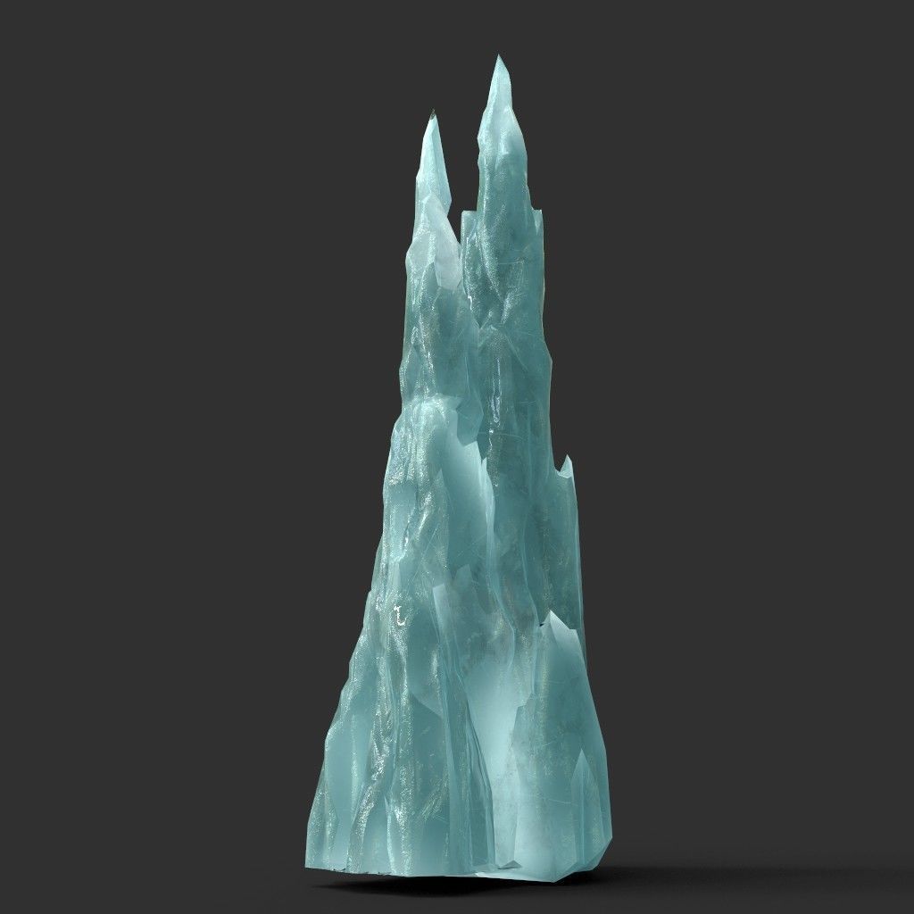 Low poly Sharp Ice Column Low-poly 3D model_14