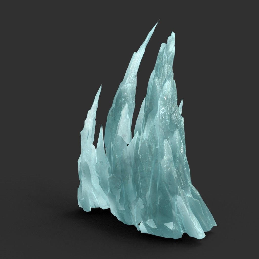 Low poly Sharp Ice Column Low-poly 3D model_7