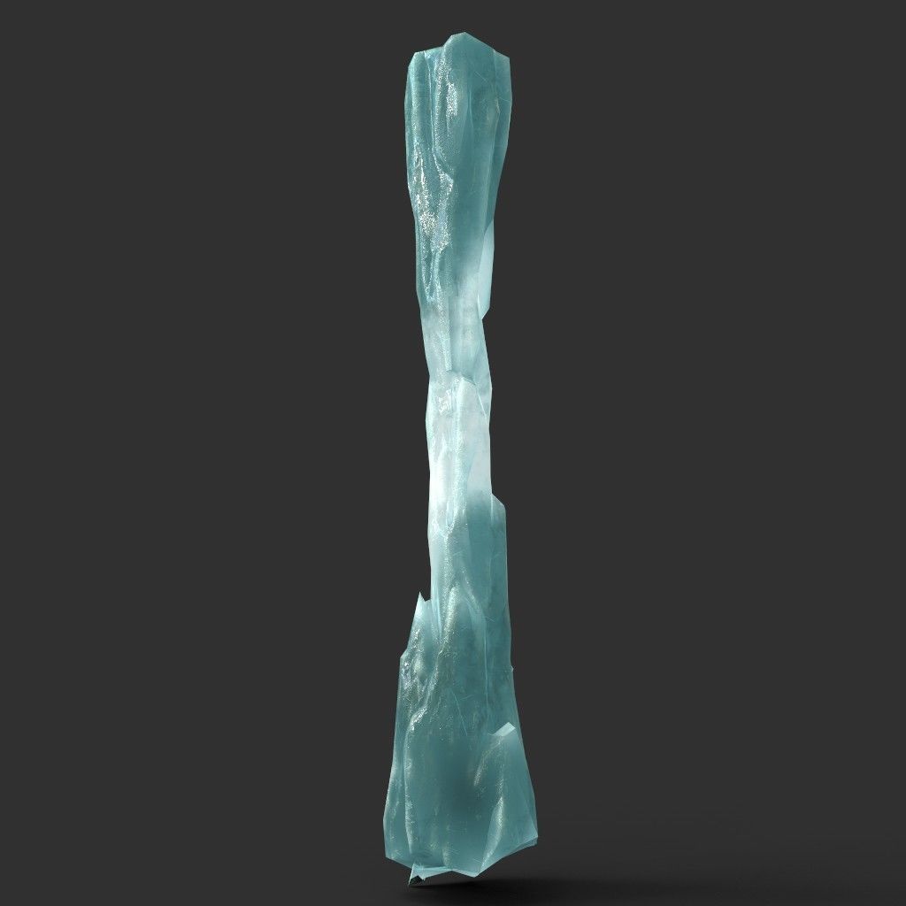 Low poly Sharp Ice Column Low-poly 3D model_46
