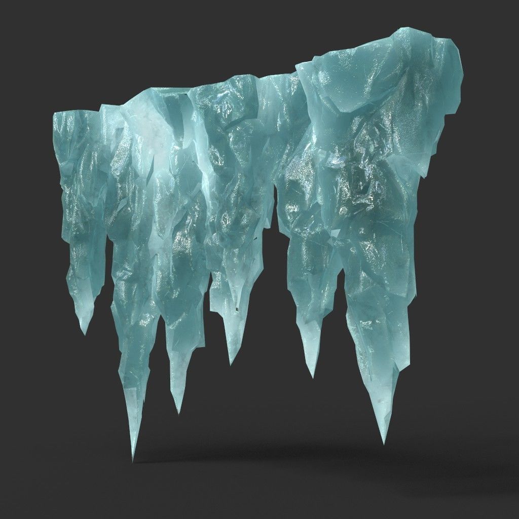 Low poly Sharp Ice Column Low-poly 3D model_54