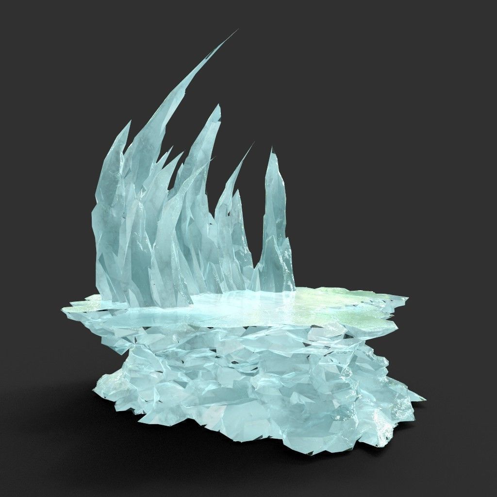 Low poly Sharp Ice Column Low-poly 3D model_19