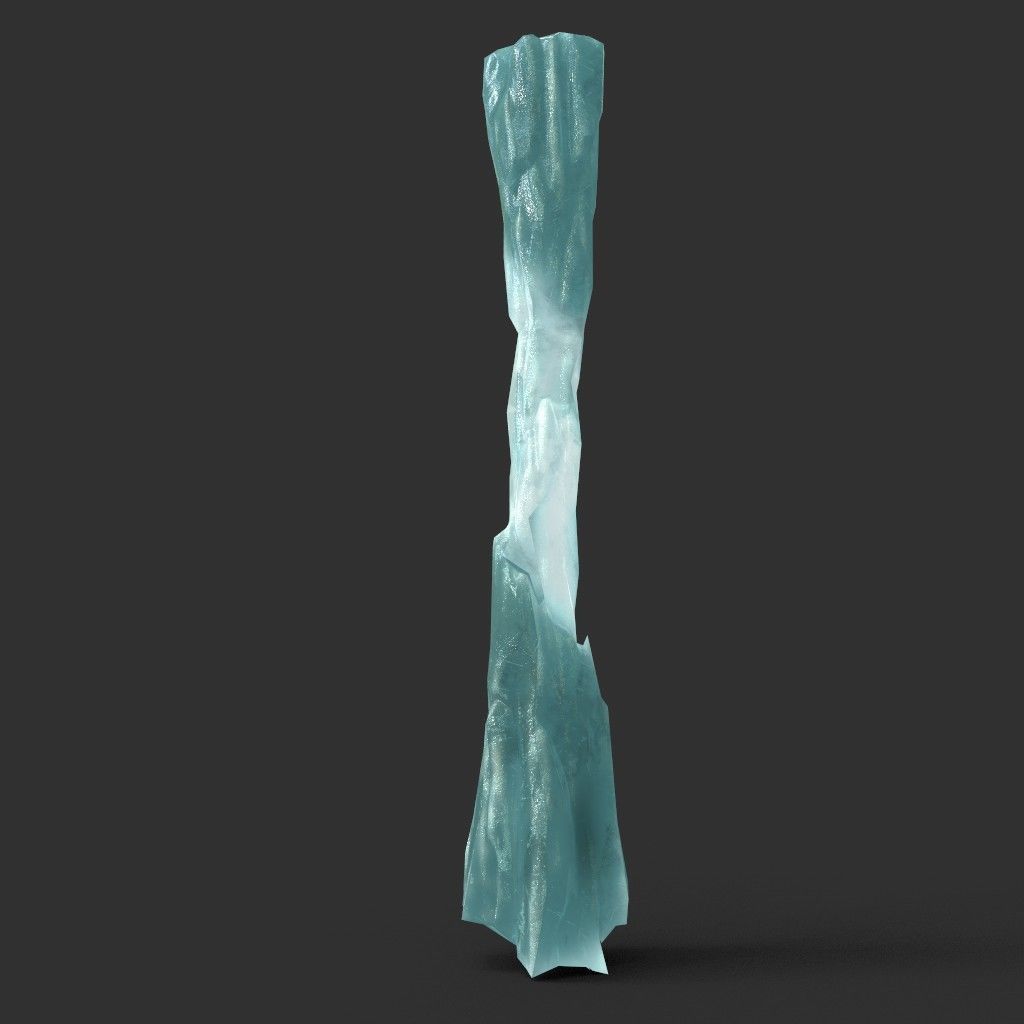Low poly Sharp Ice Column Low-poly 3D model_47