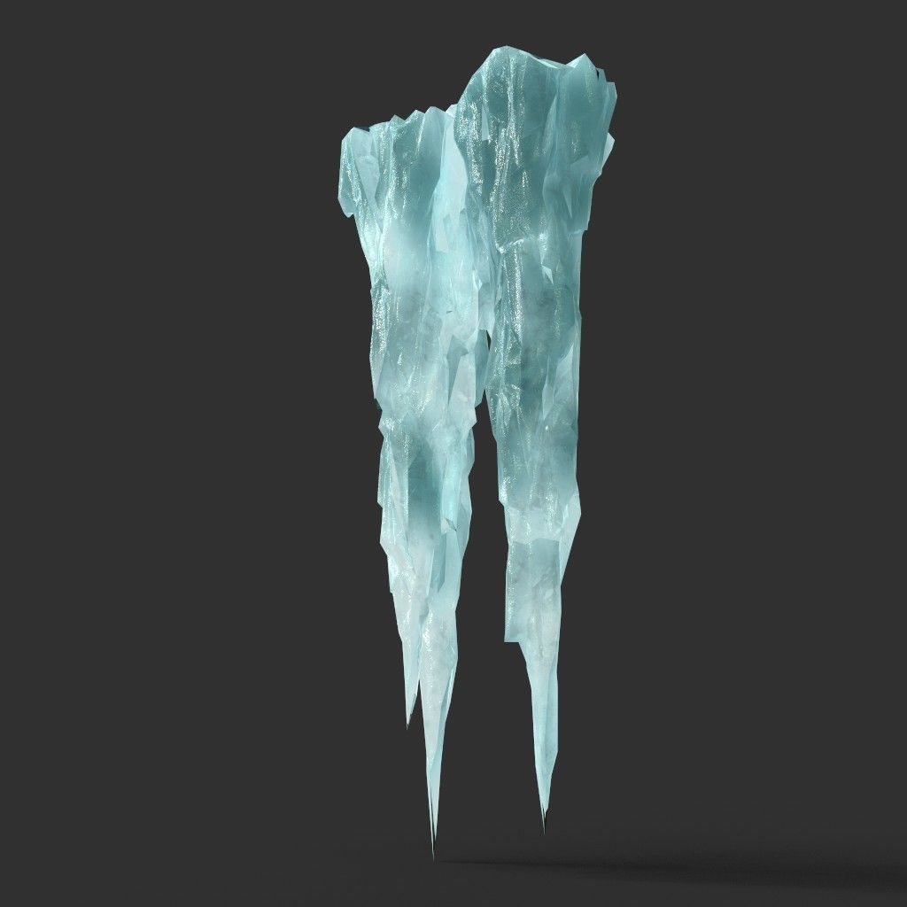 Low poly Sharp Ice Column Low-poly 3D model_35