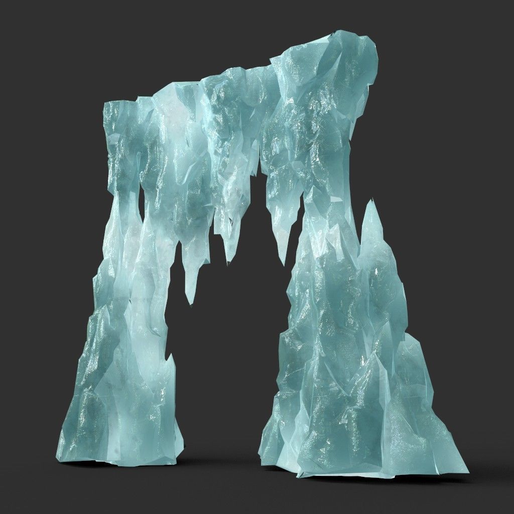 Low poly Sharp Ice Column Low-poly 3D model_38