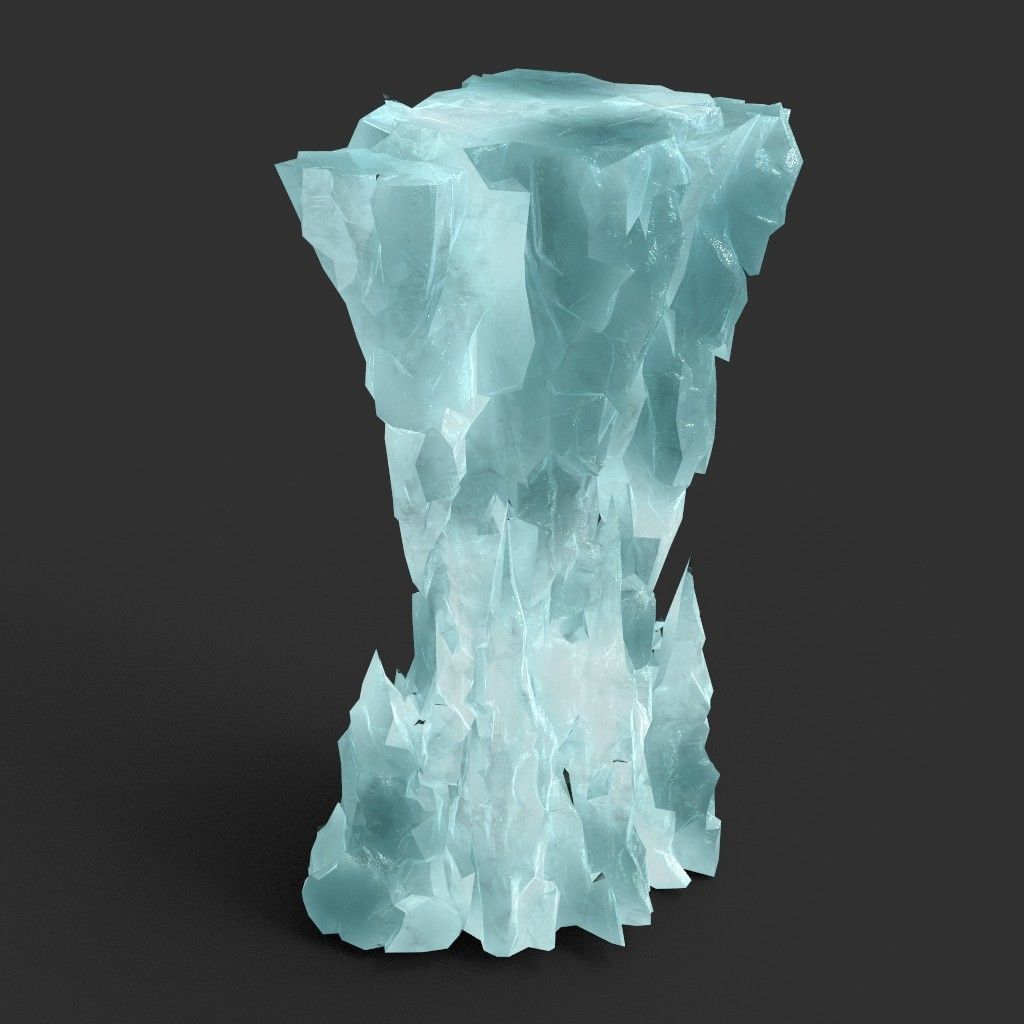 Low poly Sharp Ice Column Low-poly 3D model_12