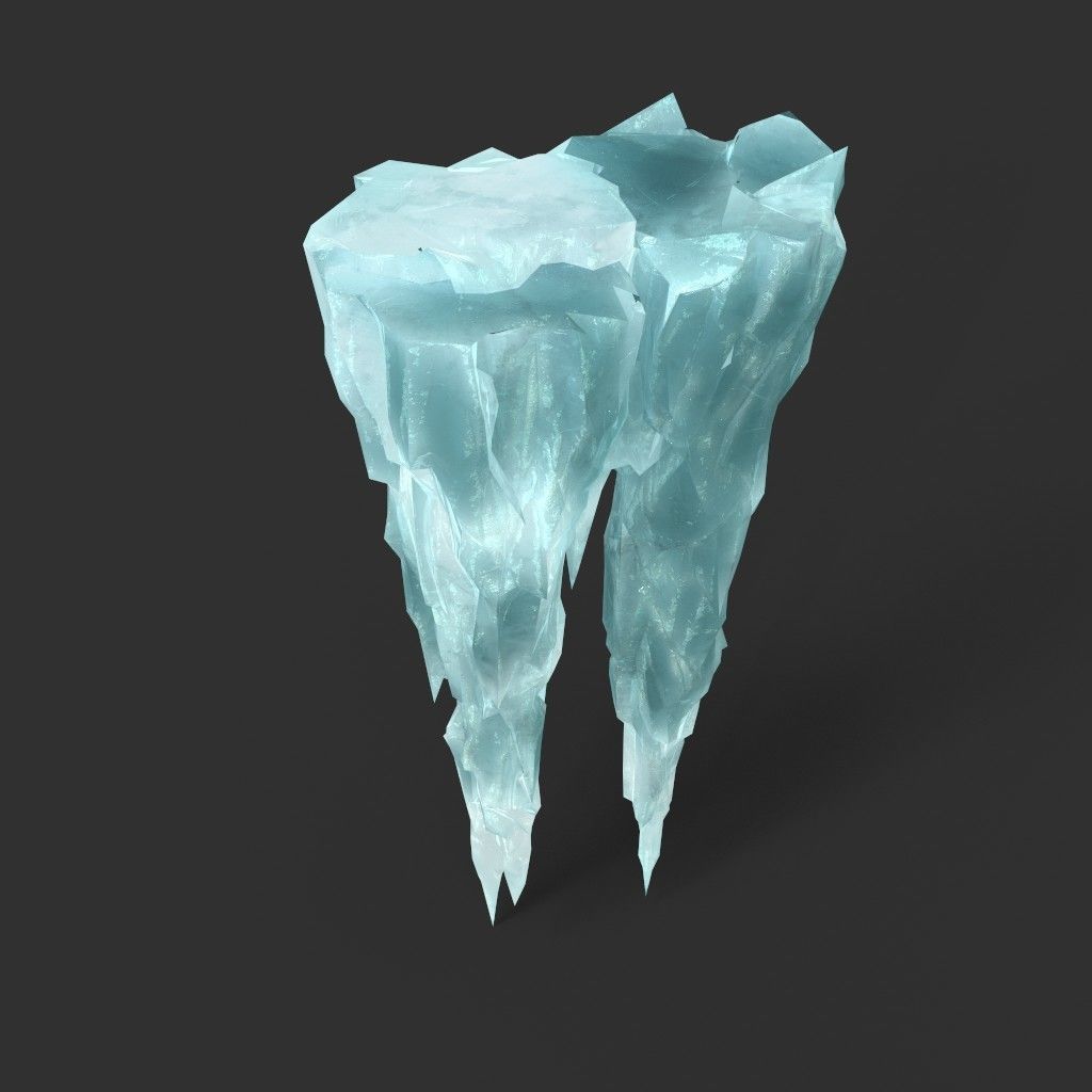 Low poly Sharp Ice Column Low-poly 3D model_36