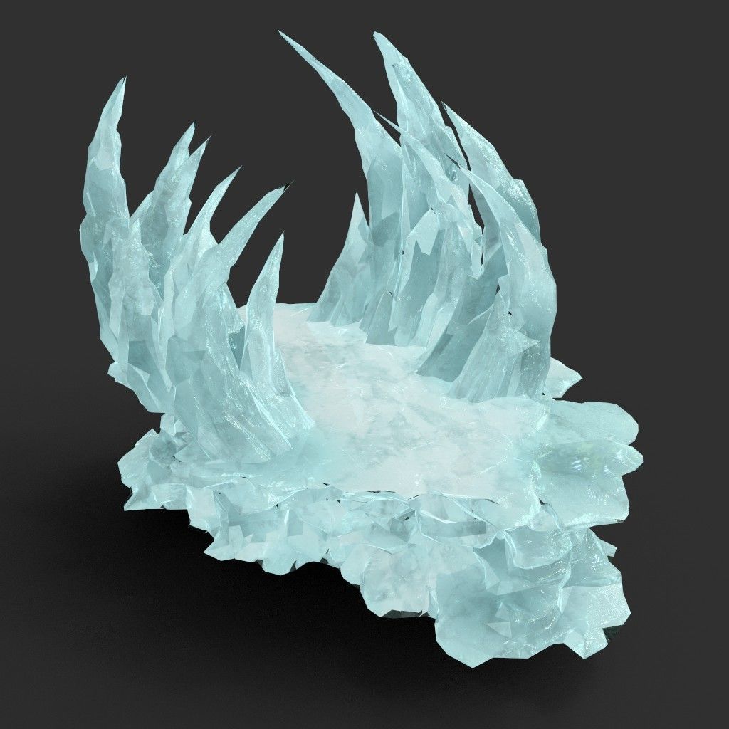 Low poly Sharp Ice Column Low-poly 3D model_22