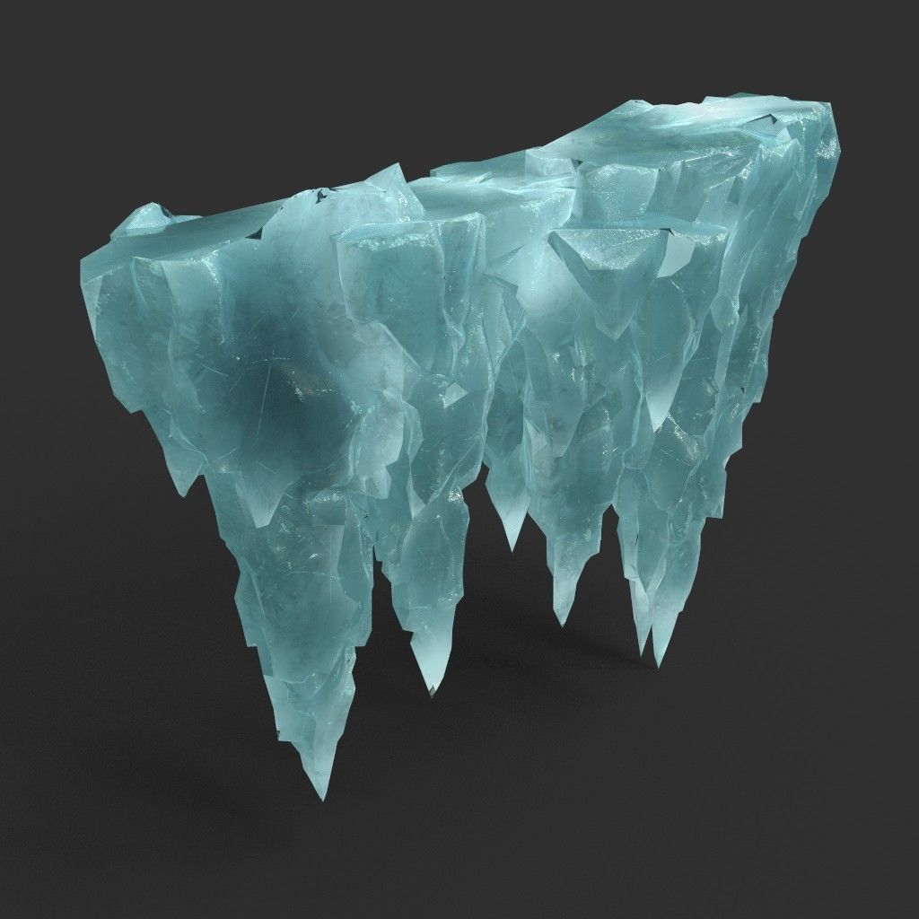 Low poly Sharp Ice Column Low-poly 3D model_56