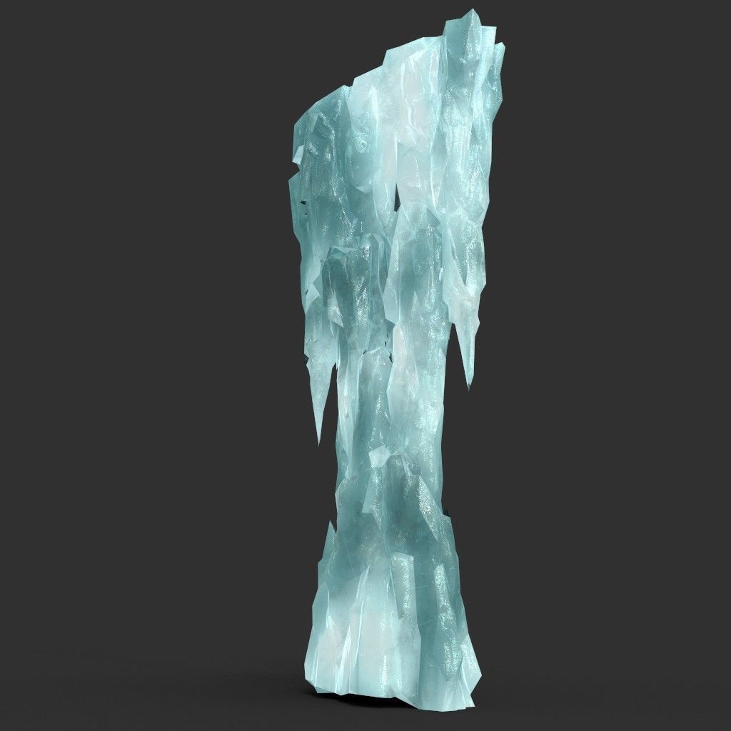 Low poly Sharp Ice Column Low-poly 3D model_43