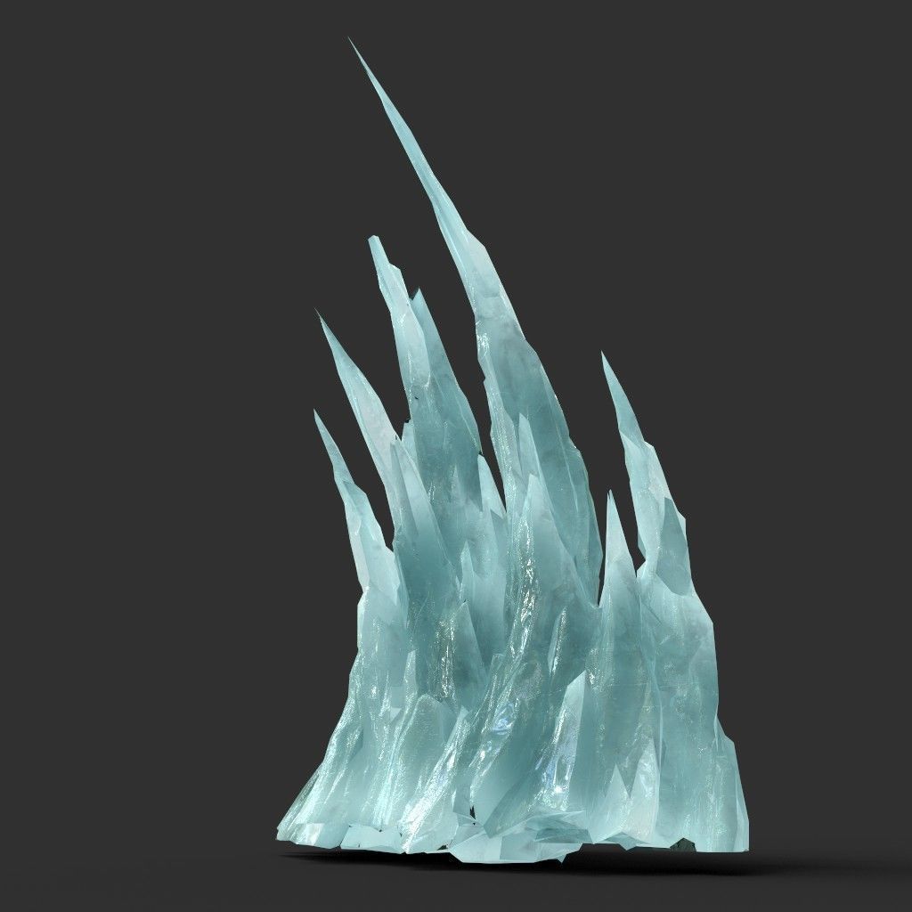 Low poly Sharp Ice Column Low-poly 3D model_6