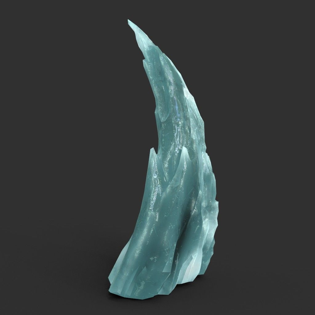 Low poly Sharp Ice Column Low-poly 3D model_3