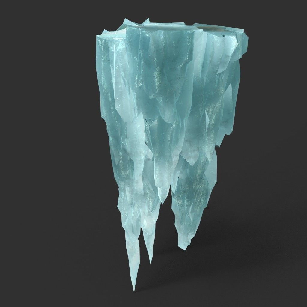 Low poly Sharp Ice Column Low-poly 3D model_52
