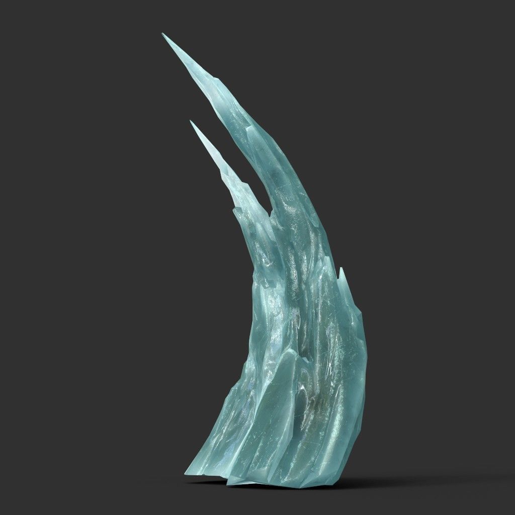 Low poly Sharp Ice Column Low-poly 3D model_2