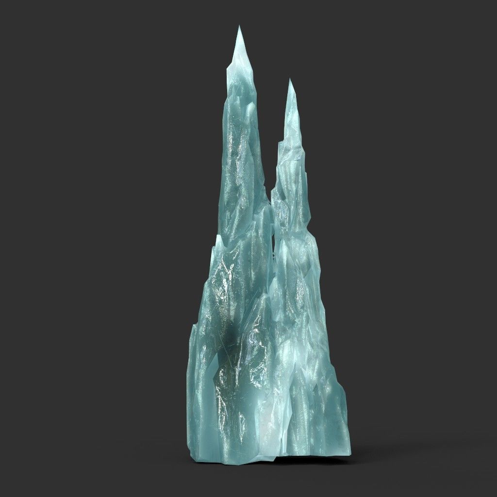Low poly Sharp Ice Column Low-poly 3D model_16
