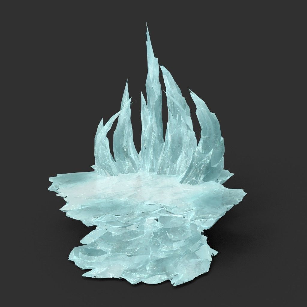 Low poly Sharp Ice Column Low-poly 3D model_18
