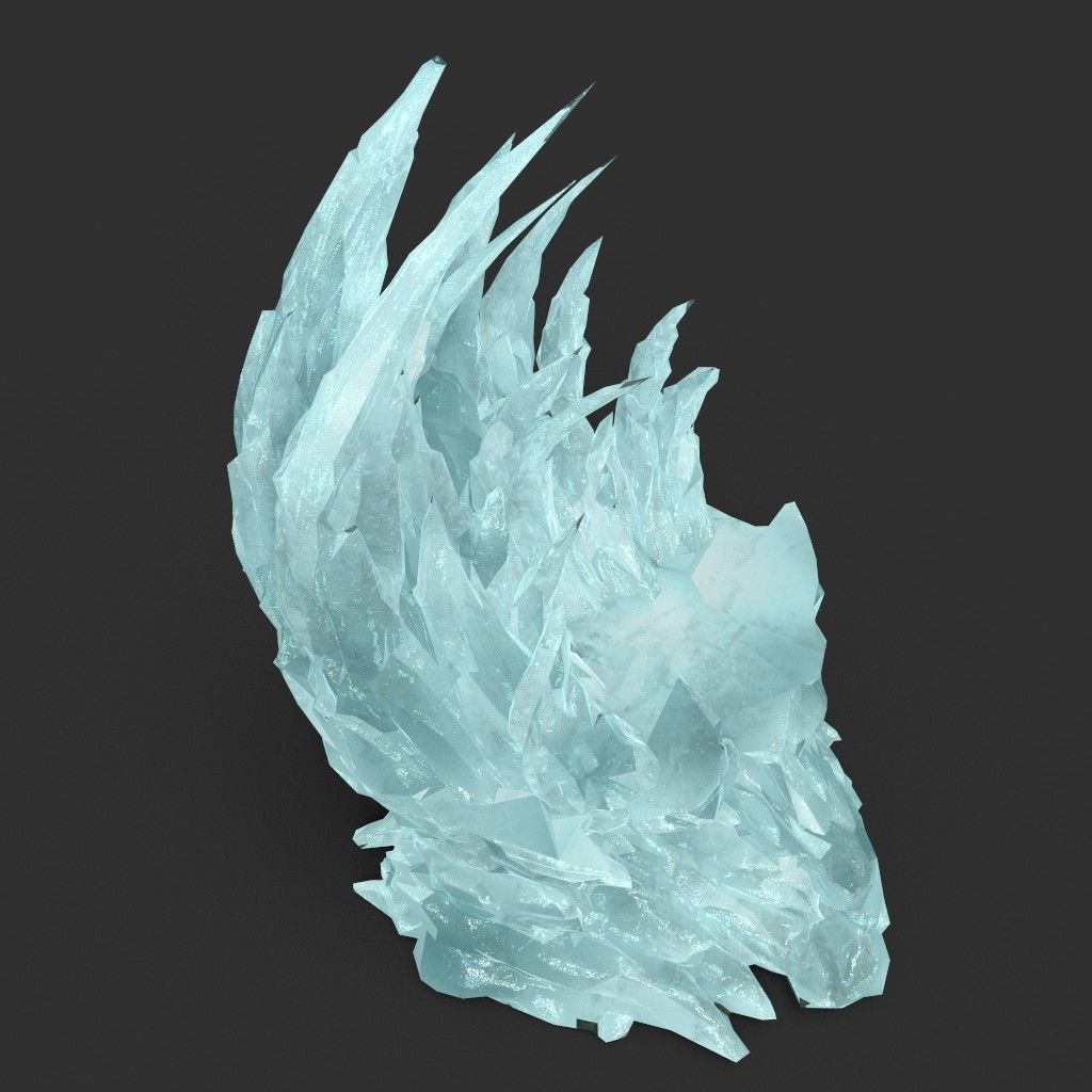 Low poly Sharp Ice Column Low-poly 3D model_28