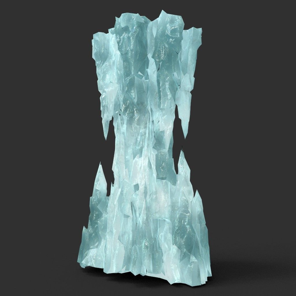 Low poly Sharp Ice Column Low-poly 3D model_11