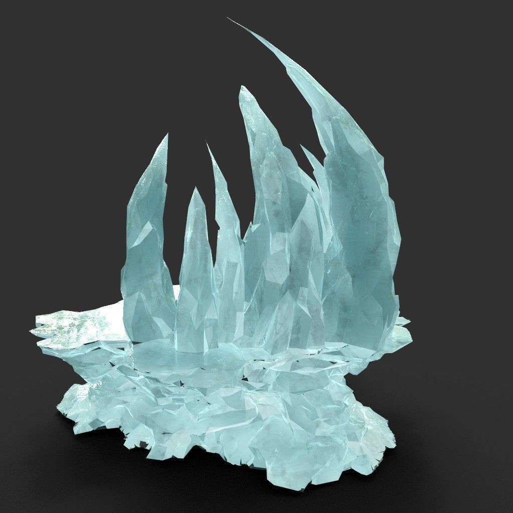 Low poly Sharp Ice Column Low-poly 3D model_20