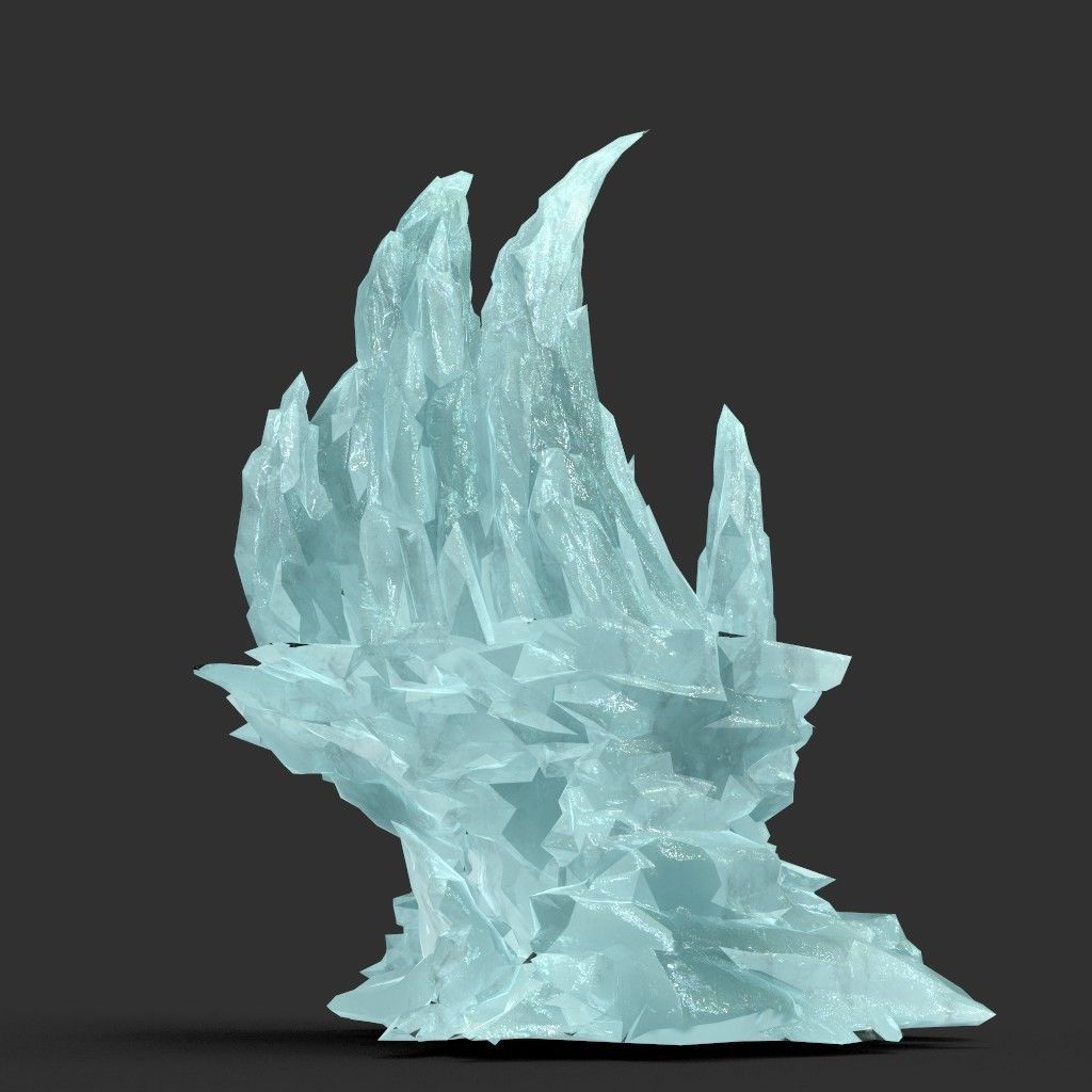 Low poly Sharp Ice Column Low-poly 3D model_27
