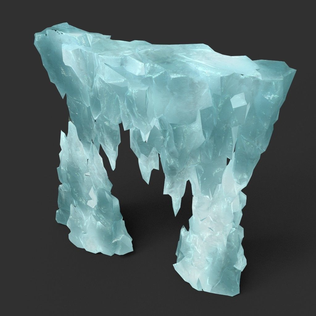 Low poly Sharp Ice Column Low-poly 3D model_40