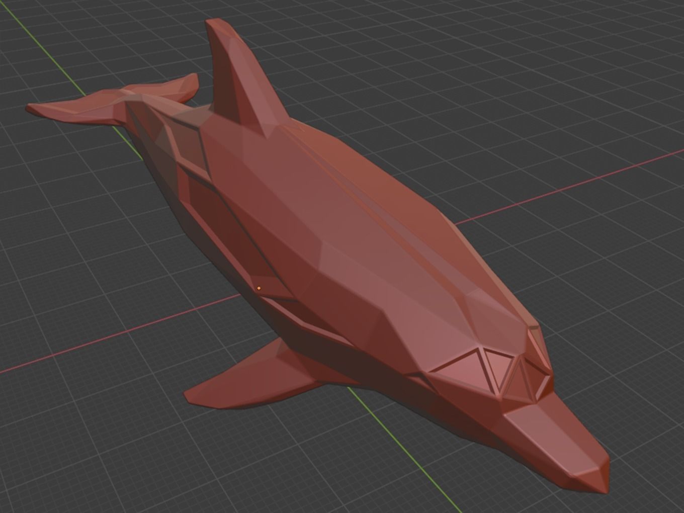 Polygonal Dolphin Parametric 3D print model_12