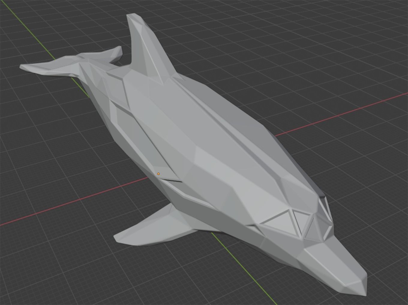 Polygonal Dolphin Parametric 3D print model_9