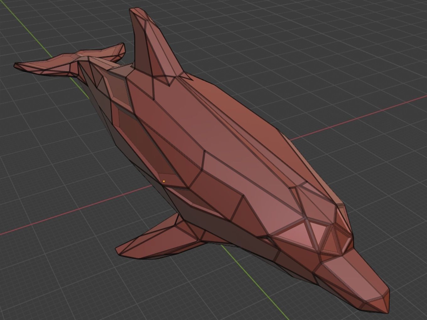 Polygonal Dolphin Parametric 3D print model_11