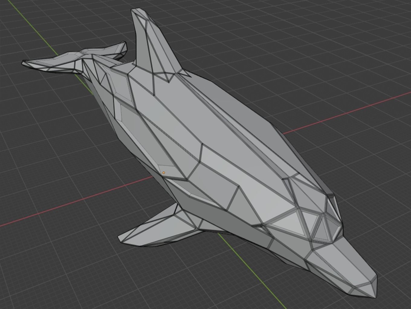 Polygonal Dolphin Parametric 3D print model_10