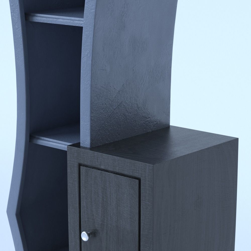 Cupboard bookcase with two doors 3D model_6