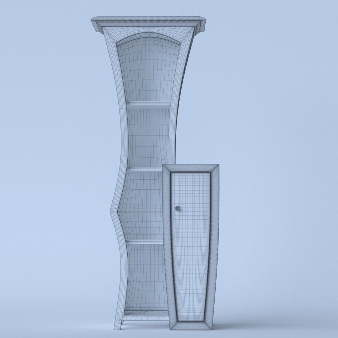 Cupboard bookcase with two doors 3D model_8
