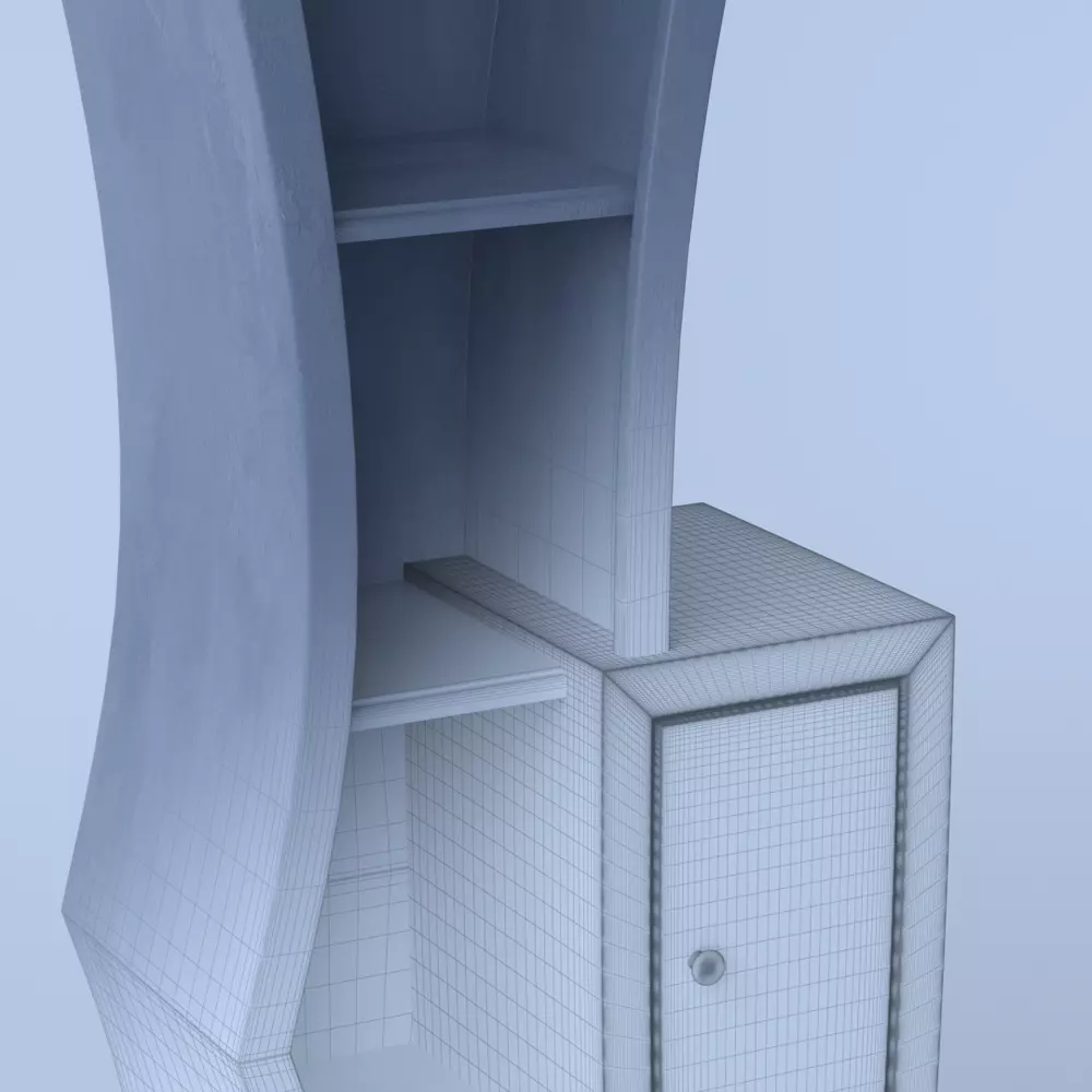 Cupboard bookcase with two doors 3D model_0