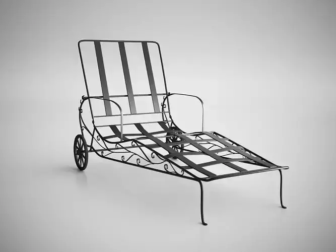 Vintage Wrought Iron Chaise Longue