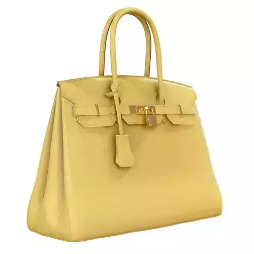 Hermes Birkin Bag  Yellow Leather  Low-poly 3D model