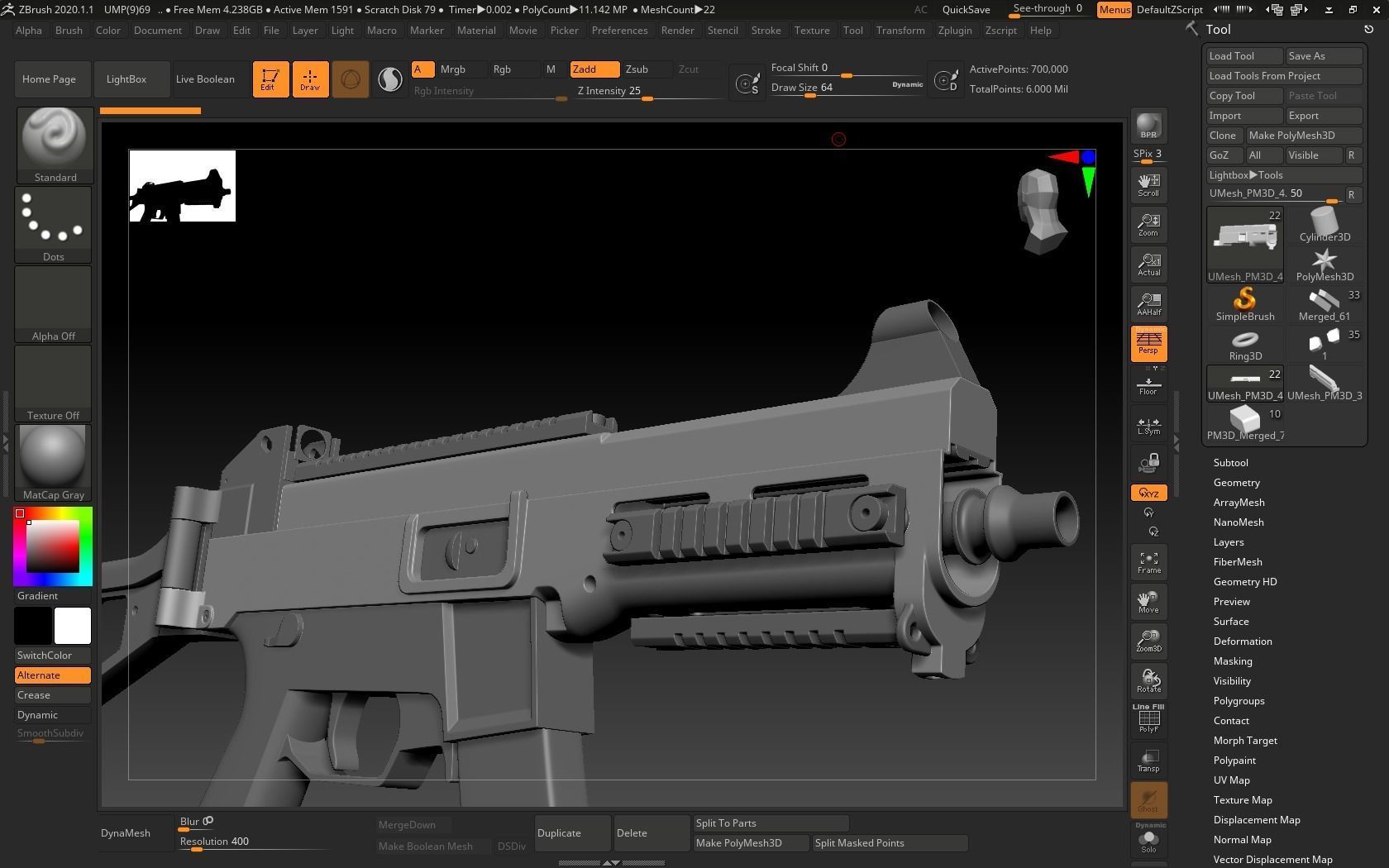 UMP-9 gun Low-poly 3D model_6