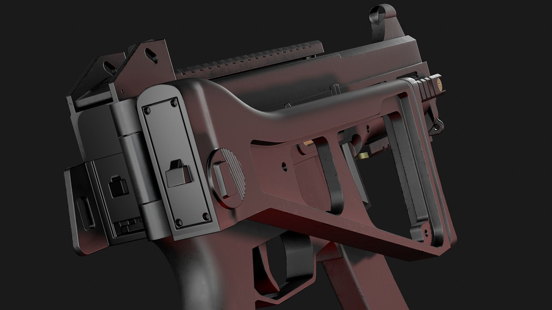 UMP-9 gun Low-poly 3D model_2