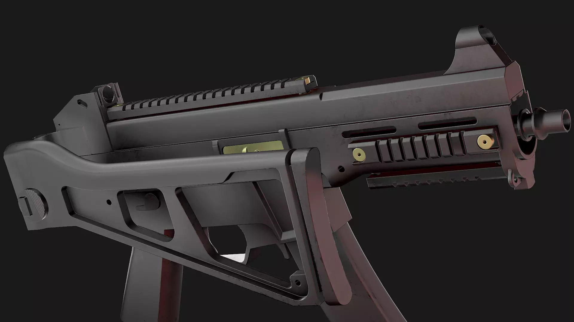 UMP-9 gun Low-poly 3D model_0