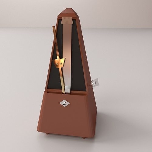 Metronome musical instrument with stick in it 3D model