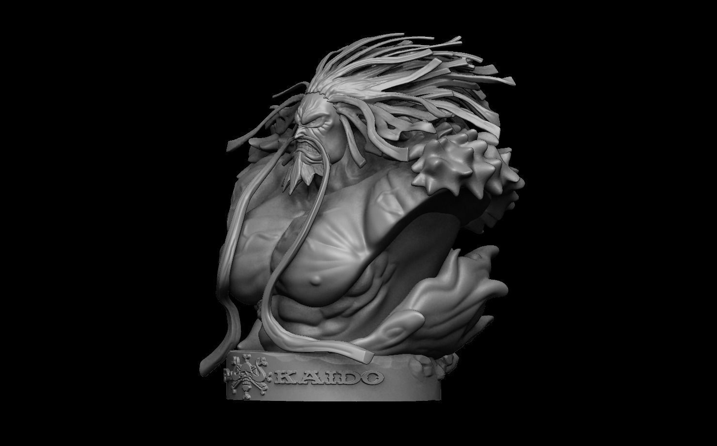Kaido Bust One piece 3D print model_2