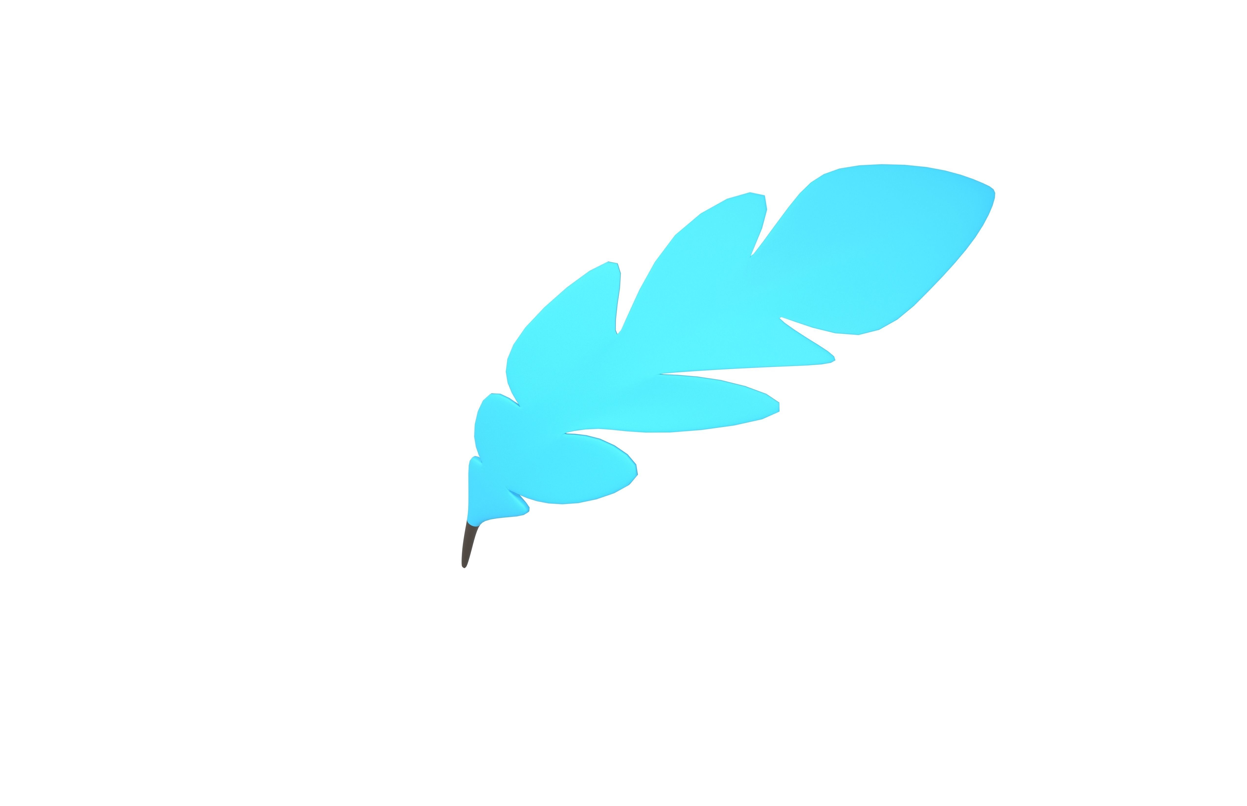 Feather Pen v1 001 Low-poly 3D model_3