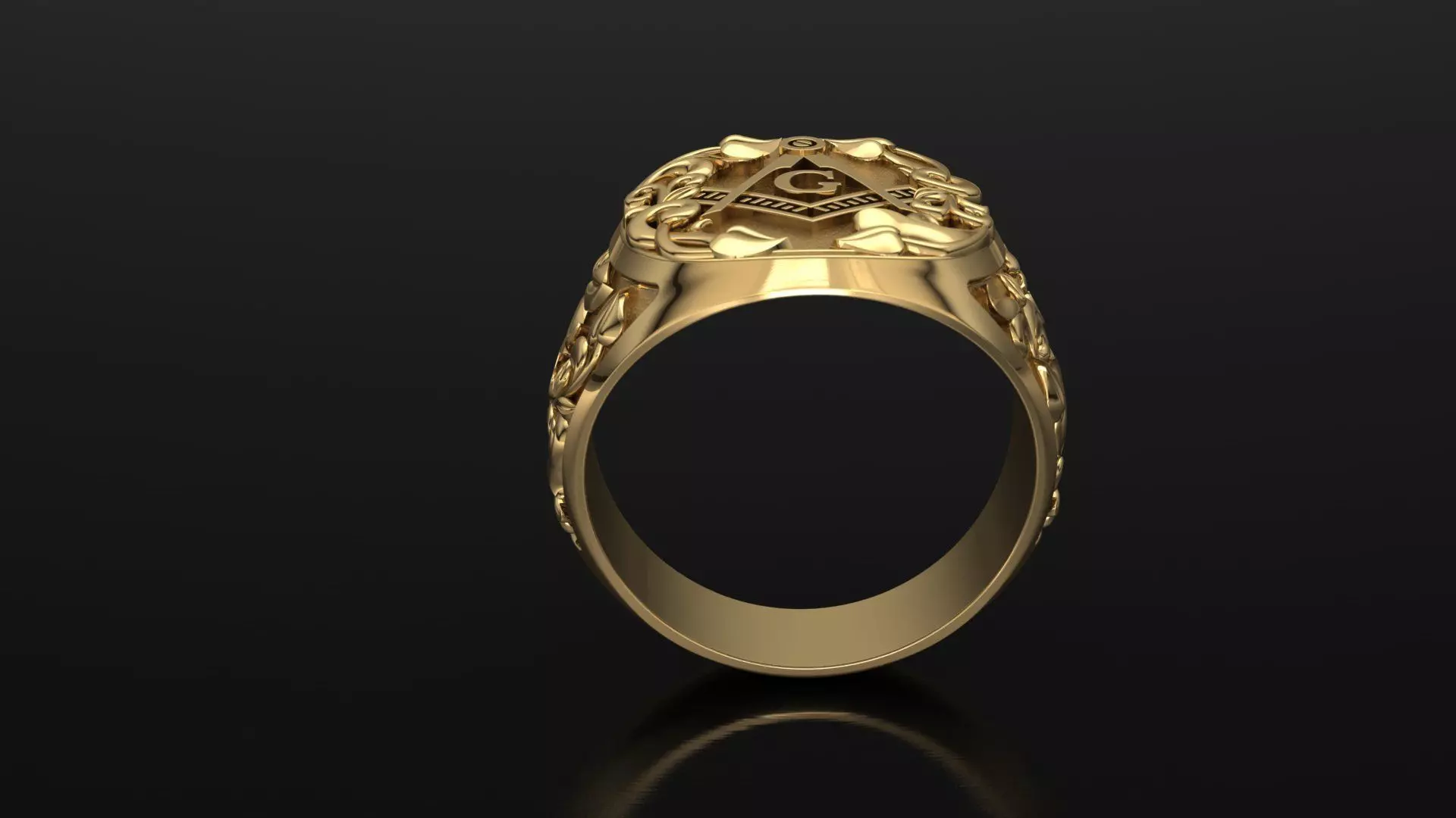 masonic ring 3D print model
