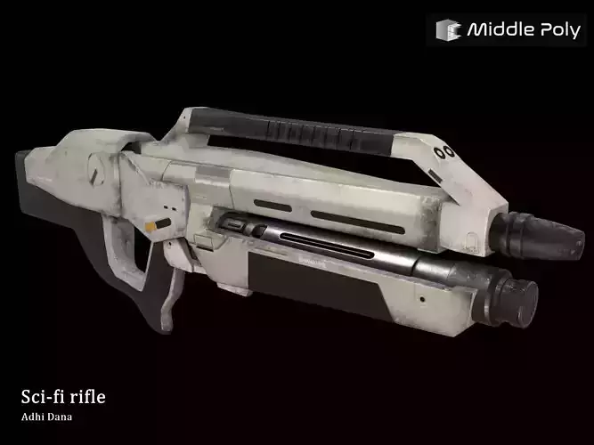 Sci-fi rifle 3D model Free low-poly 3D model Sci-fi rifle 3D model Free low-poly 3D model