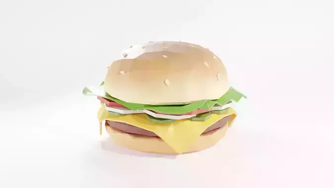 Burger Low Poly hamburger made out of paper