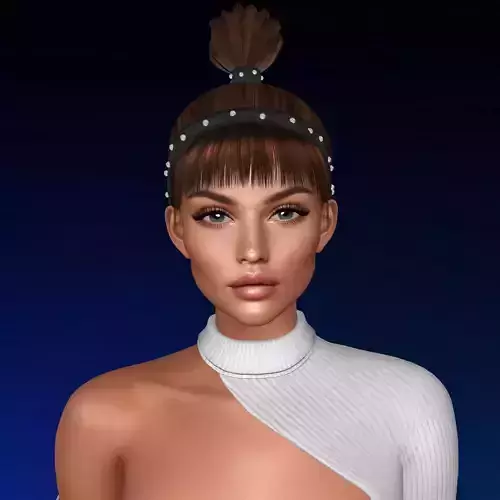 Ainsley hairstyle 3d mesh Low-poly 3D model