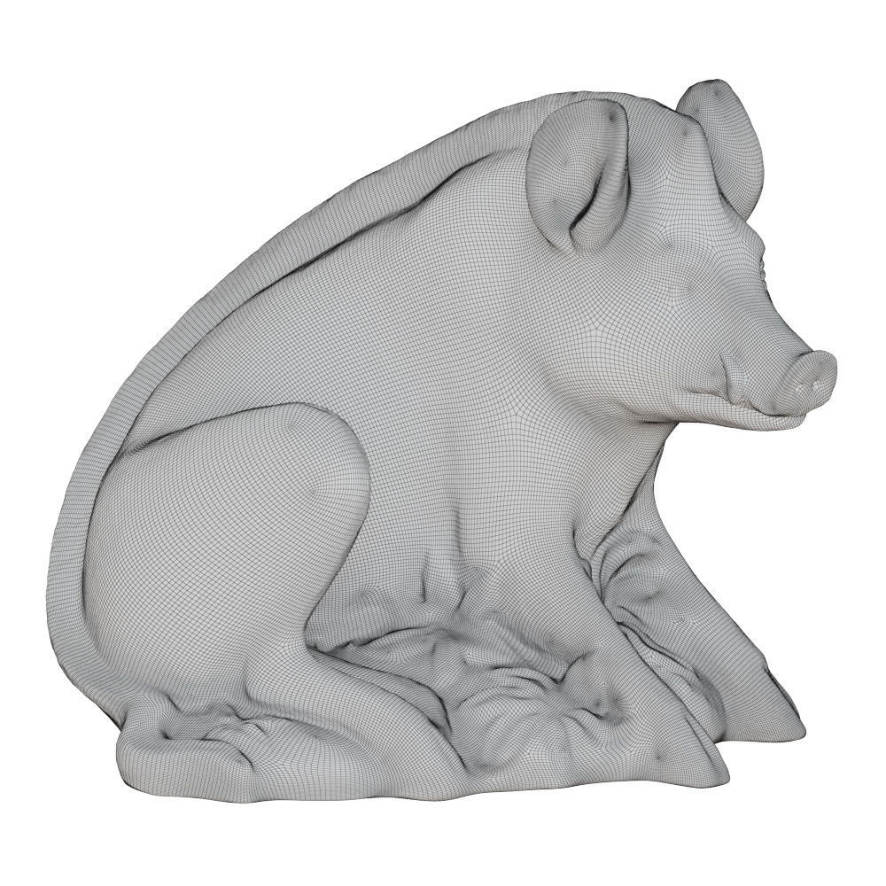 Gold Boar Figurine 3D model_6