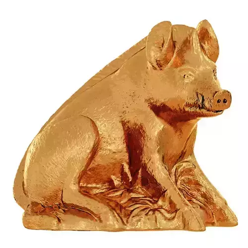 Gold Boar Figurine