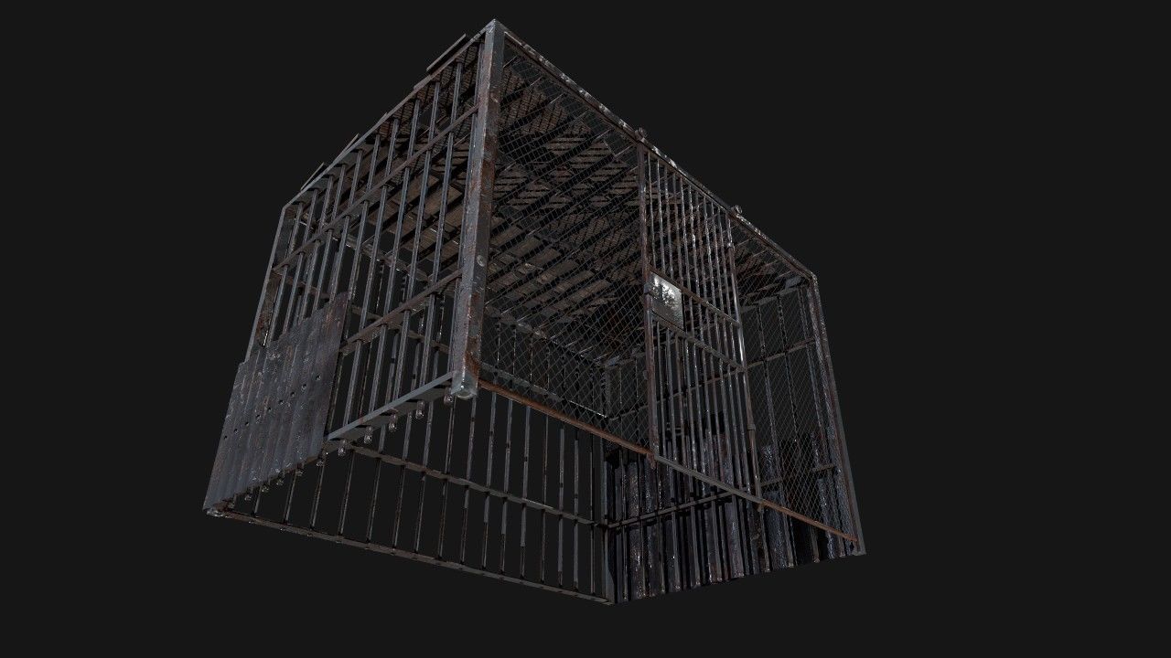 outdoor prison cell Low-poly 3D model_5