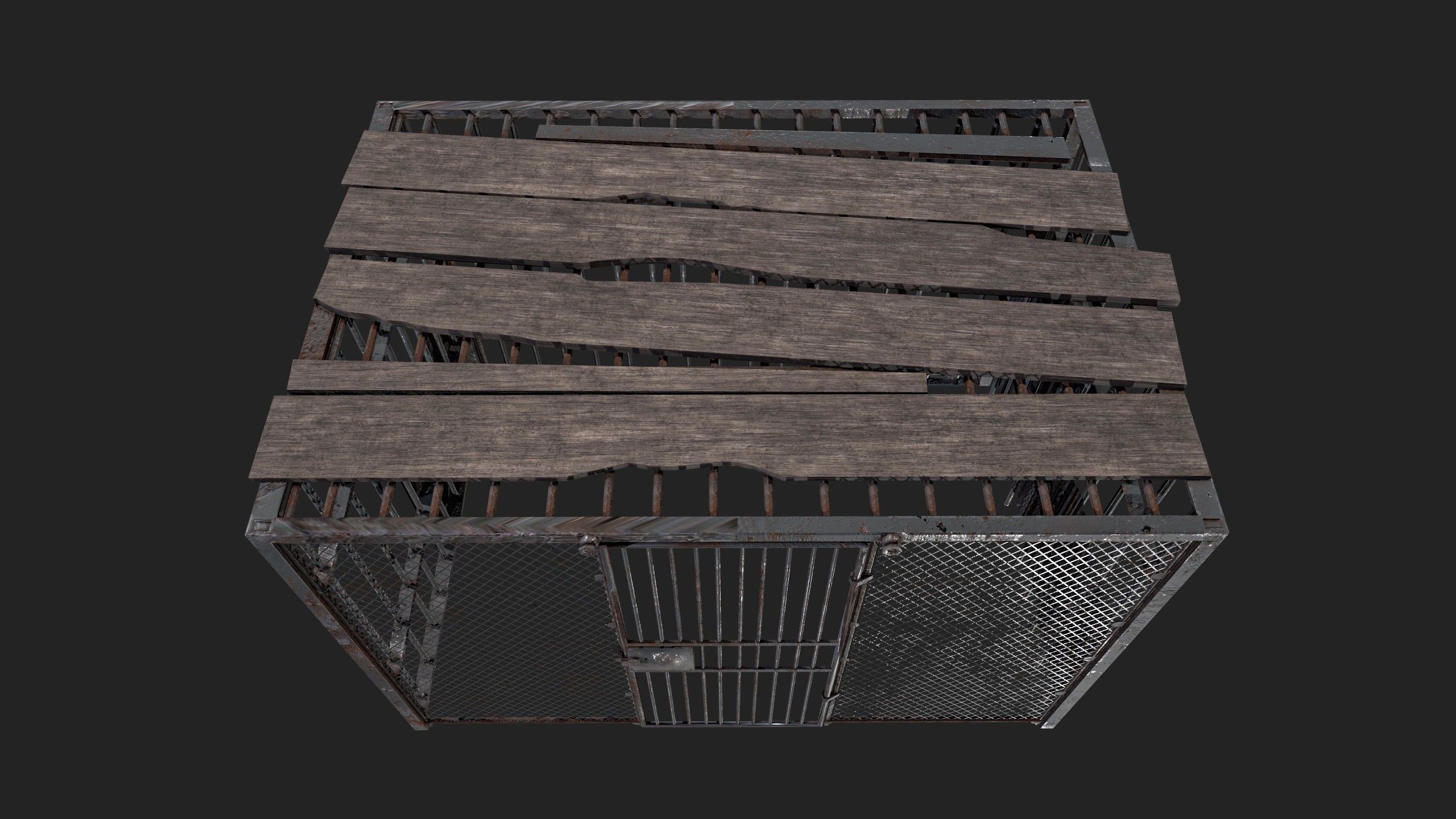 outdoor prison cell Low-poly 3D model_3
