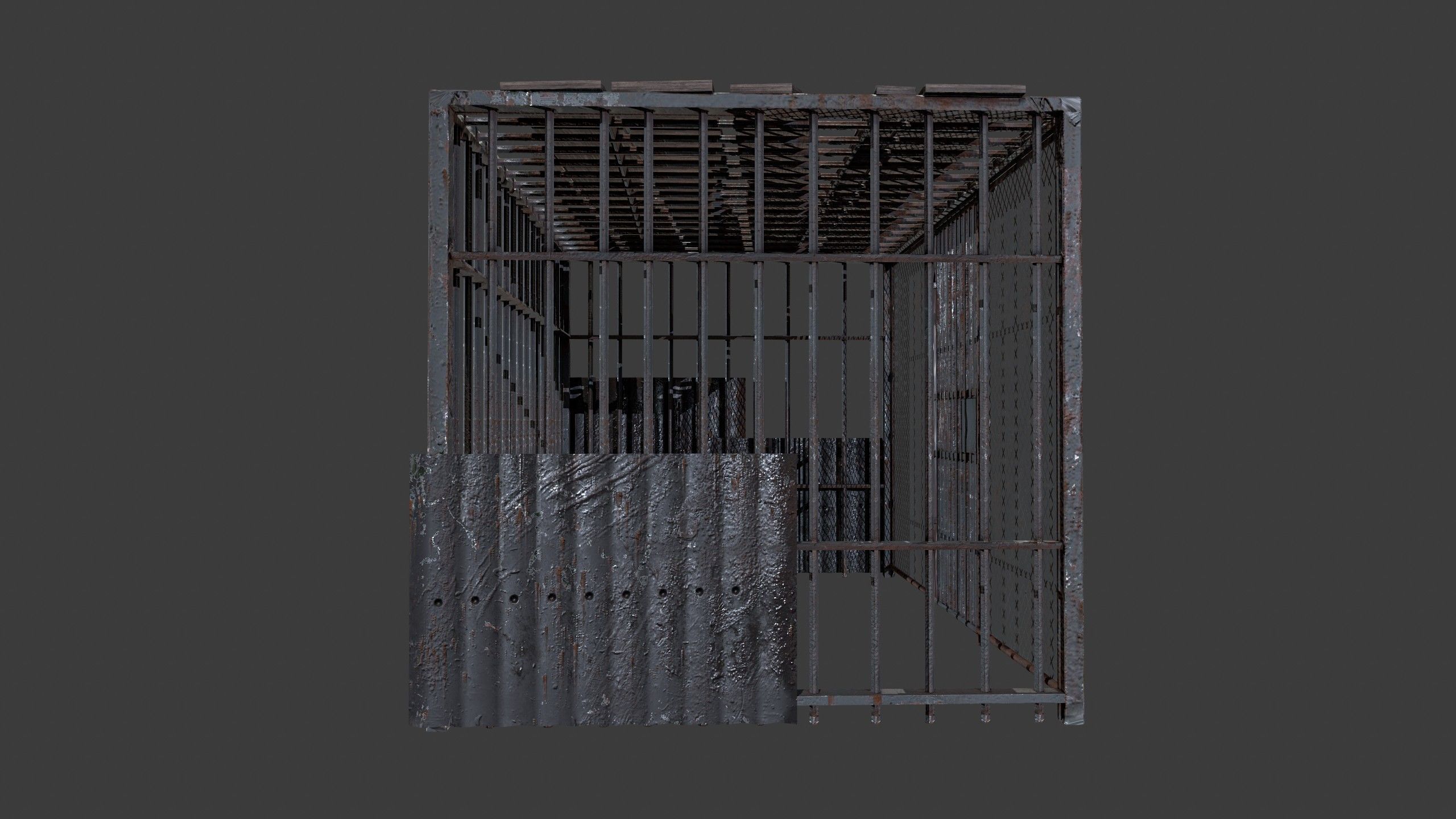 outdoor prison cell Low-poly 3D model_1