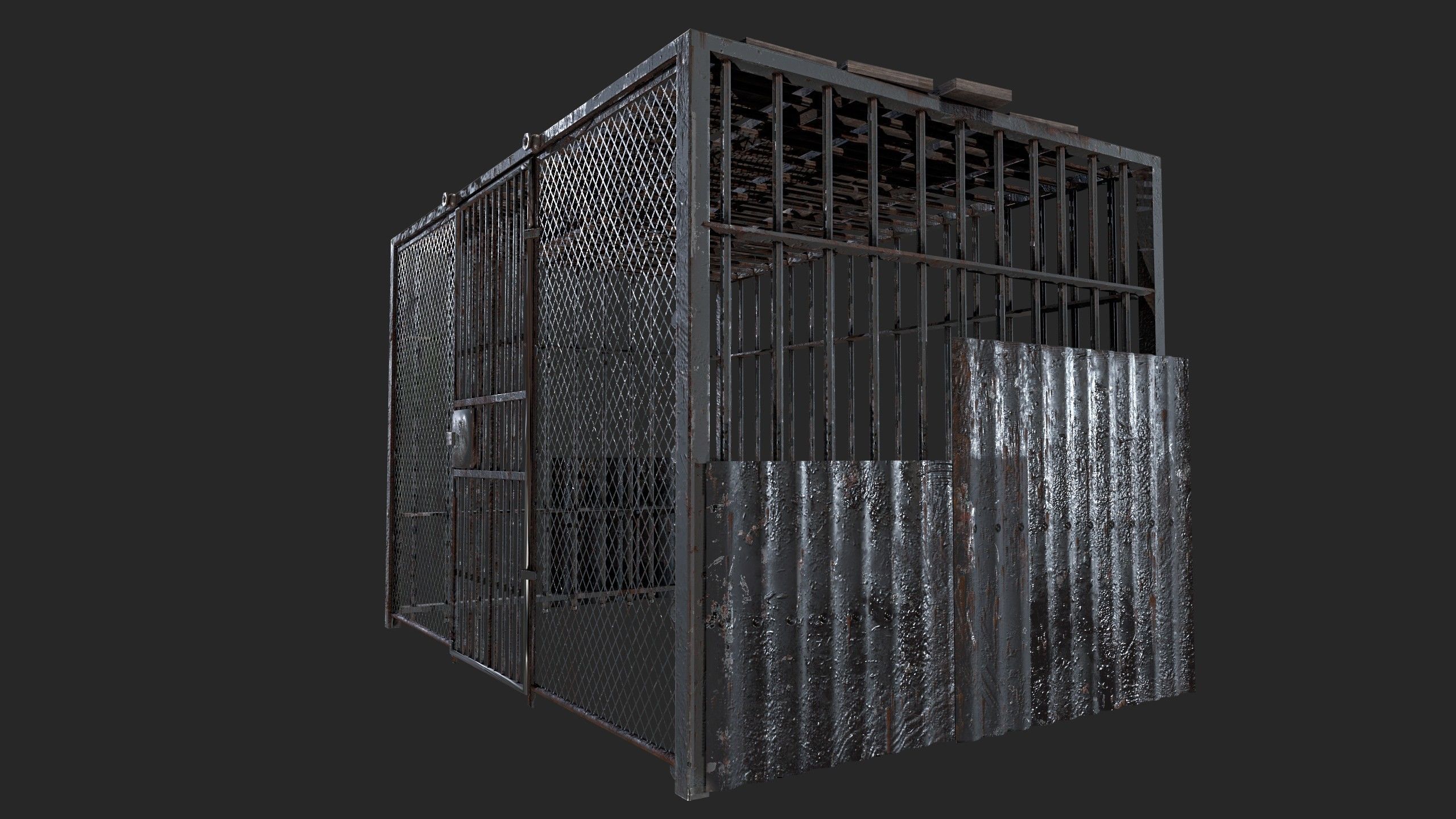 outdoor prison cell Low-poly 3D model_4